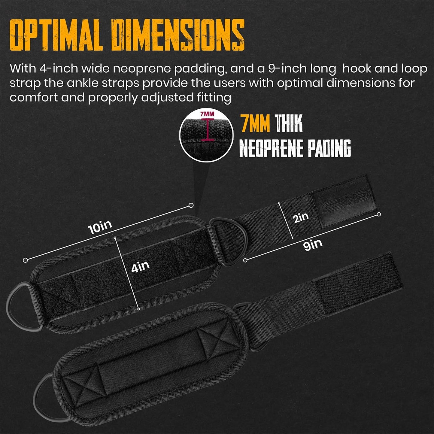 Black Ankle Straps | Pair