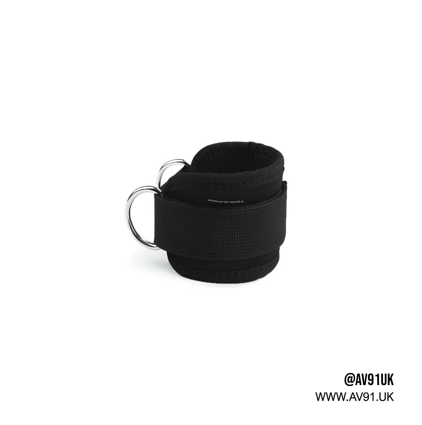 Black Ankle Straps with Metal Ring Attachment | Pair