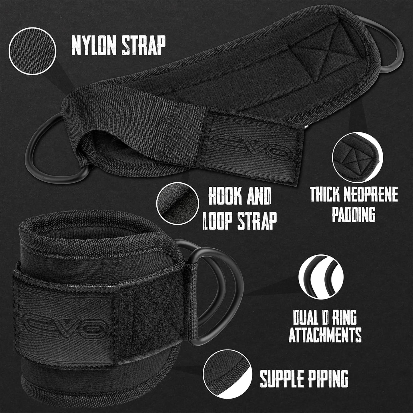 Black Ankle Straps | Pair