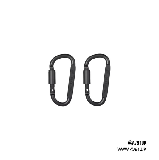 Black Lockable Carabiner | Pair