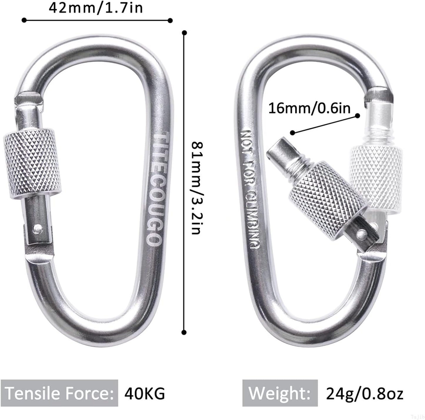 Chrome Lockable Carabiner | Pair