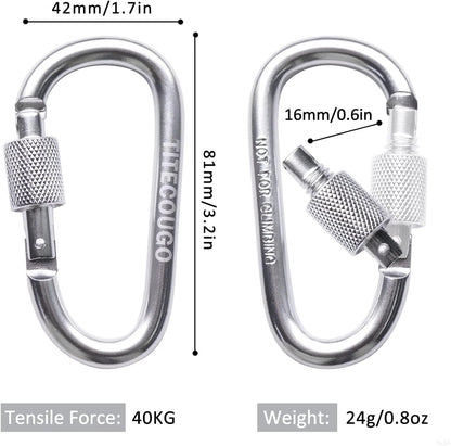 Chrome Lockable Carabiner | Pair