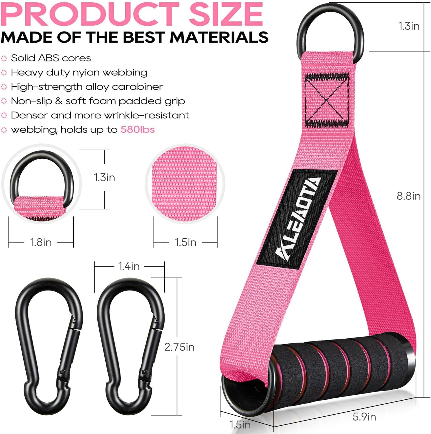Pink Heavy Duty Handles | Pair