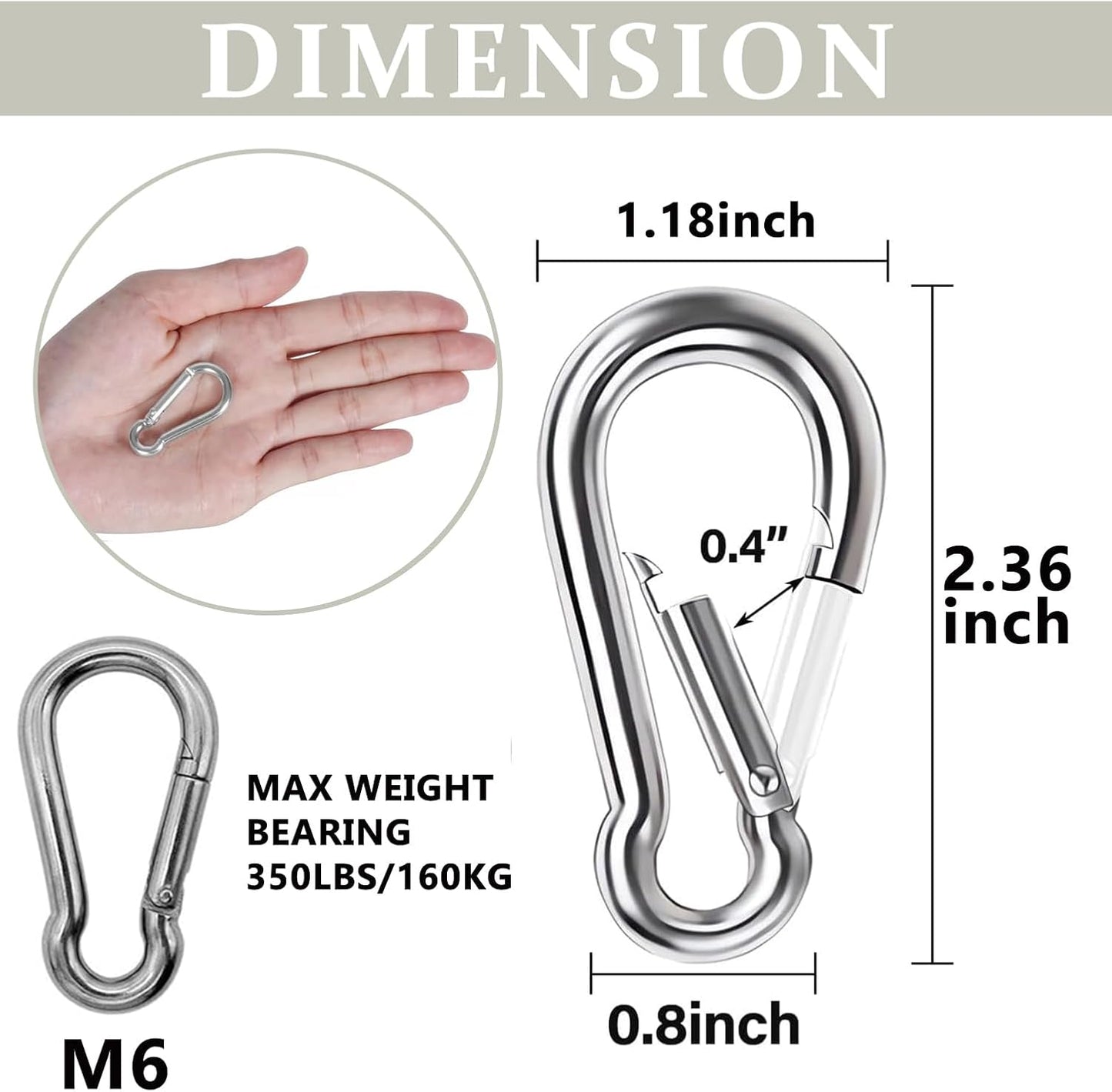Chrome Carabiner Attachment | Pair